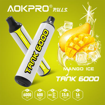 600mAh TYPE-C 망고 맛을 내 재충전이 가능하 일회용은 펜 15 밀리람베르트를 기화시킵니다