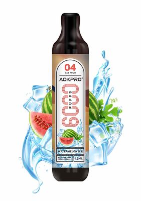 15 밀리람베르트 6000 퍼프 5 프로 니코틴은 주스 수박 퍼프 막대 600mAh를 기화시킵니다
