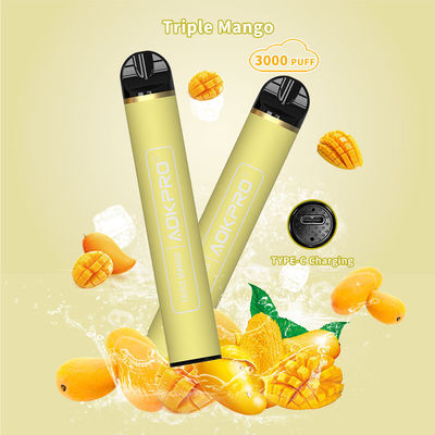 맛이 난 8 밀리람베르트 에리퀴드 3000 퍼프 바 박스 600mAh 재충전할 수 있는 망고 기화합니다