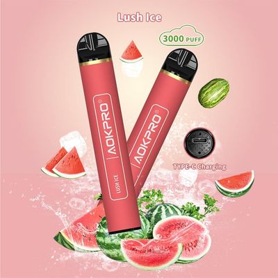 600mAh 재충전이 가능한 3000개 퍼프 바 에리퀴드 8 밀리람베르트 수박 Elf 바
