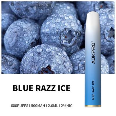 버릴 수 있는 논-리필러블 1.6Ohm 500 mah 600 퍼프는 펜 전략 무리 제한 협정 Nic 3%를 기화시킵니다