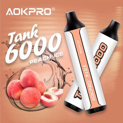 버릴 수 있는 스테인레스 강 6000 퍼프는 15개비 밀리람베르트 복숭아 얼음 Ｅ 담배를 기화시킵니다