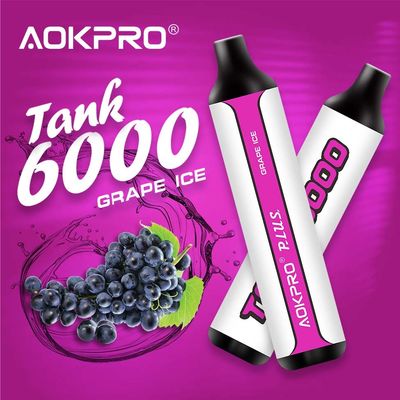 포도 얼음 6000 퍼프 일회용은 15 밀리람베르트 3% E-쥬스 하이드 바를 기화시키고 기화합니다